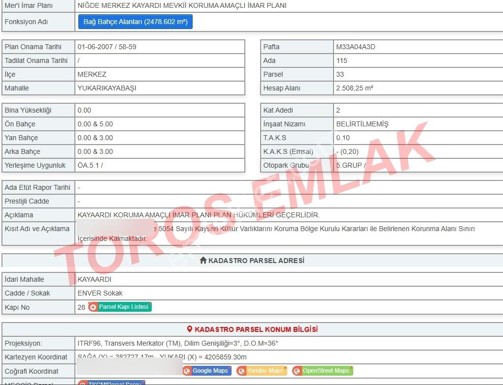 Toros Emlak'tan Kayaardı Bağları Satılık 2508 M2 Bahçe - Görsel 20