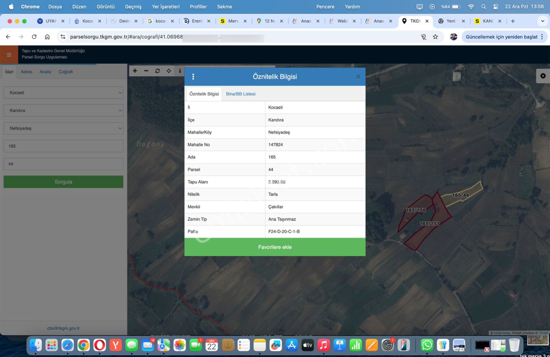 Kocaeli Kandıra Nefsiyadeş Resmi Yola 1 Parsel 2.293,60 M2 Satılık Tarla