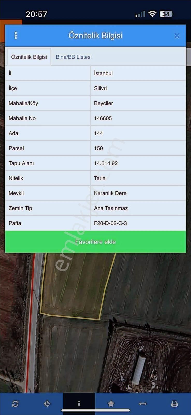 Silivri Beyciler Asfalt Cephe Yatırıma Uygun 14614 M2 Tarla - Görsel 5