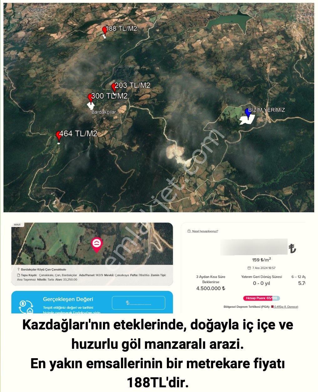Fırsat! Çanakkale / Bardakçılar'da 33.250 M² Yatırımlık Arazi - Görsel 2