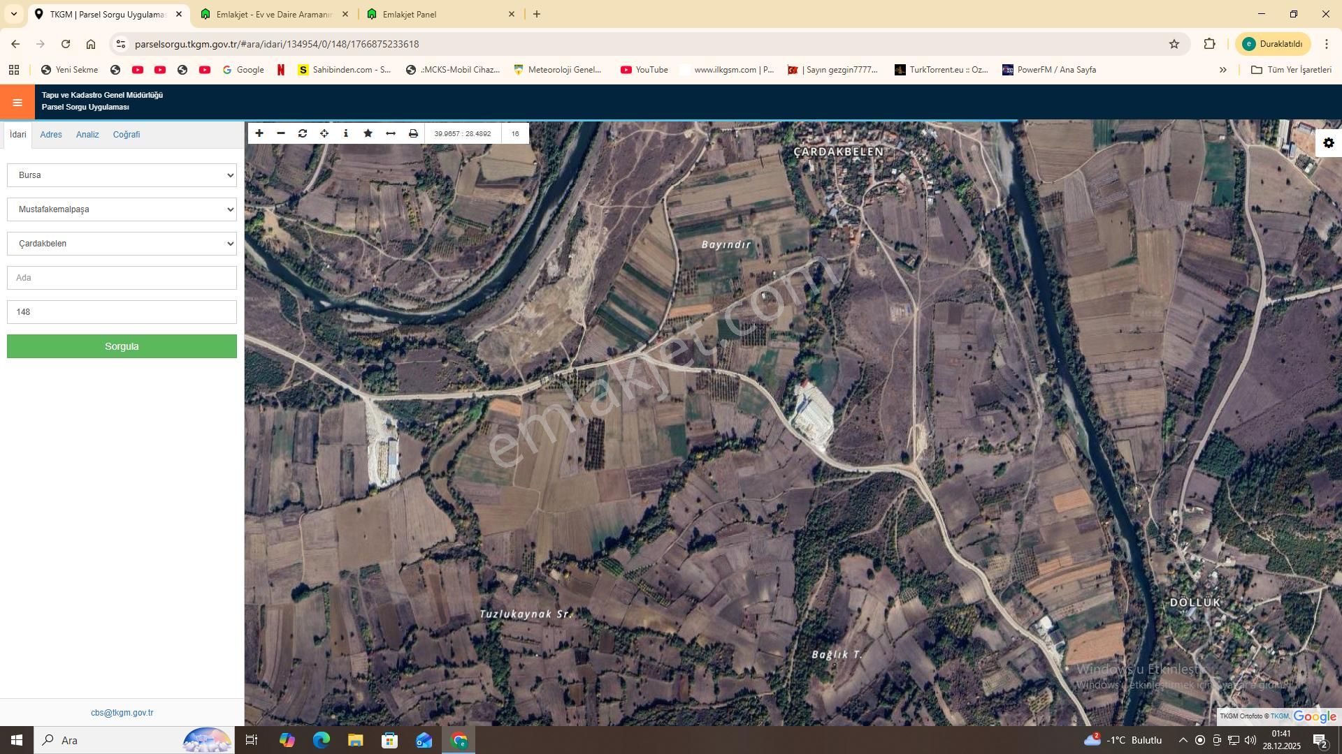 Bursa Mustafakemalpaşa Çardakbelen Mahallesinde Ana Asfalta Cephe 3500m Tarla