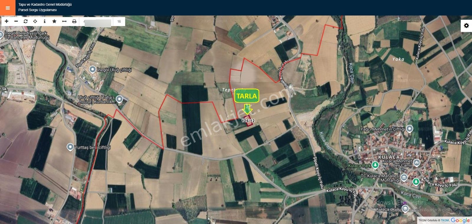 Ulucan'dan İnegöl Kulaca'da Satılık Mükemmel Tarla