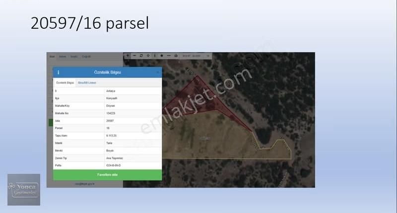 Antalya Konyaaltı Doyran'da Satılık Arazi - 280 Metrekare - Görsel 4