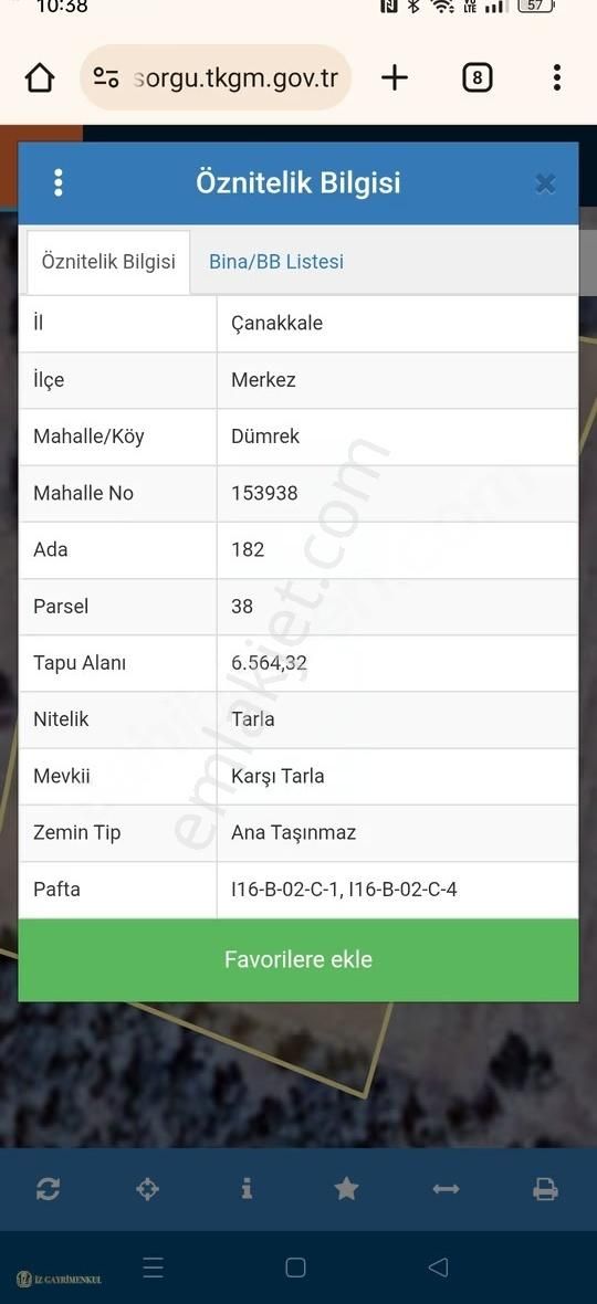 Çanakkale Merkez Dümrek Köyünde Satılık Tarla - Görsel 2