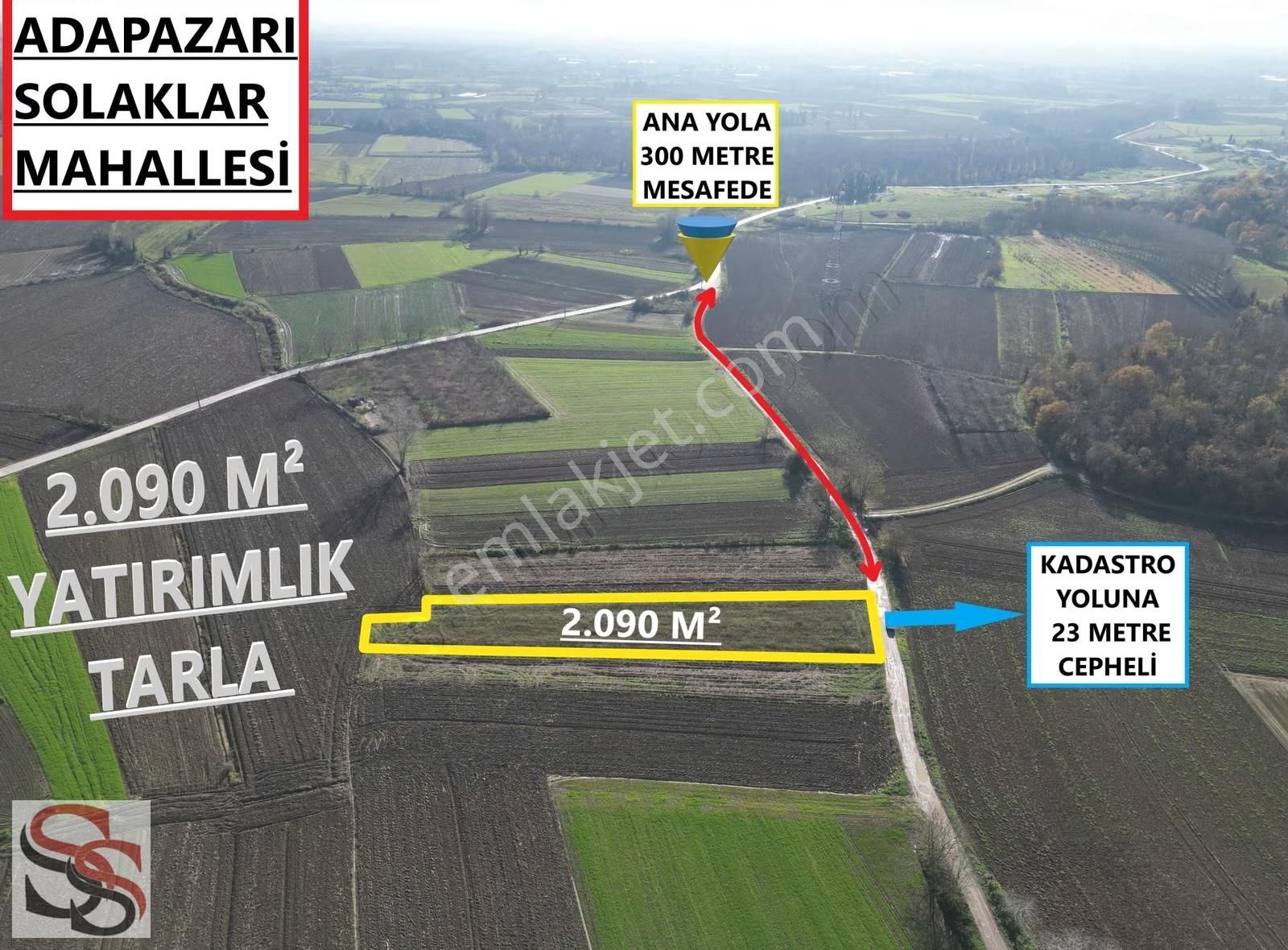 Solaklarda Yanyana 2 Parsel Toplamda 2090 M² Yatırımlık Tarla
