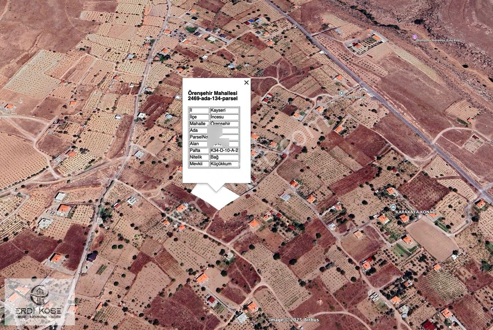 Erdi Köse-incesu Örenşehir 364 M2 Satılık Bağ - Görsel 8