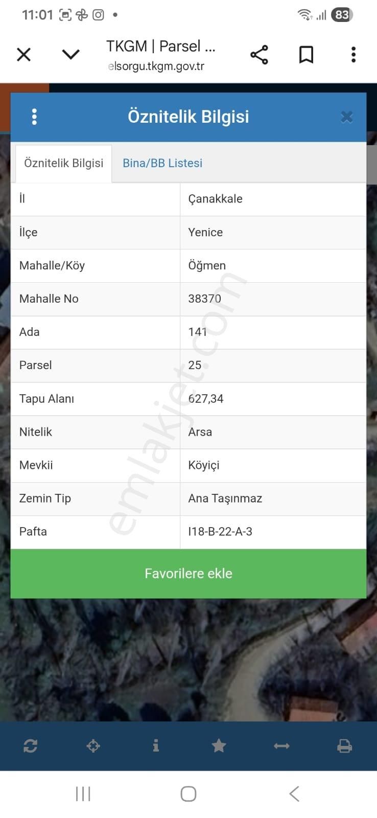 Satılık Çanakkale Yenice Öğmen Köy İçi İki Yola Cepheli 3 Adet Arsa - Görsel 3