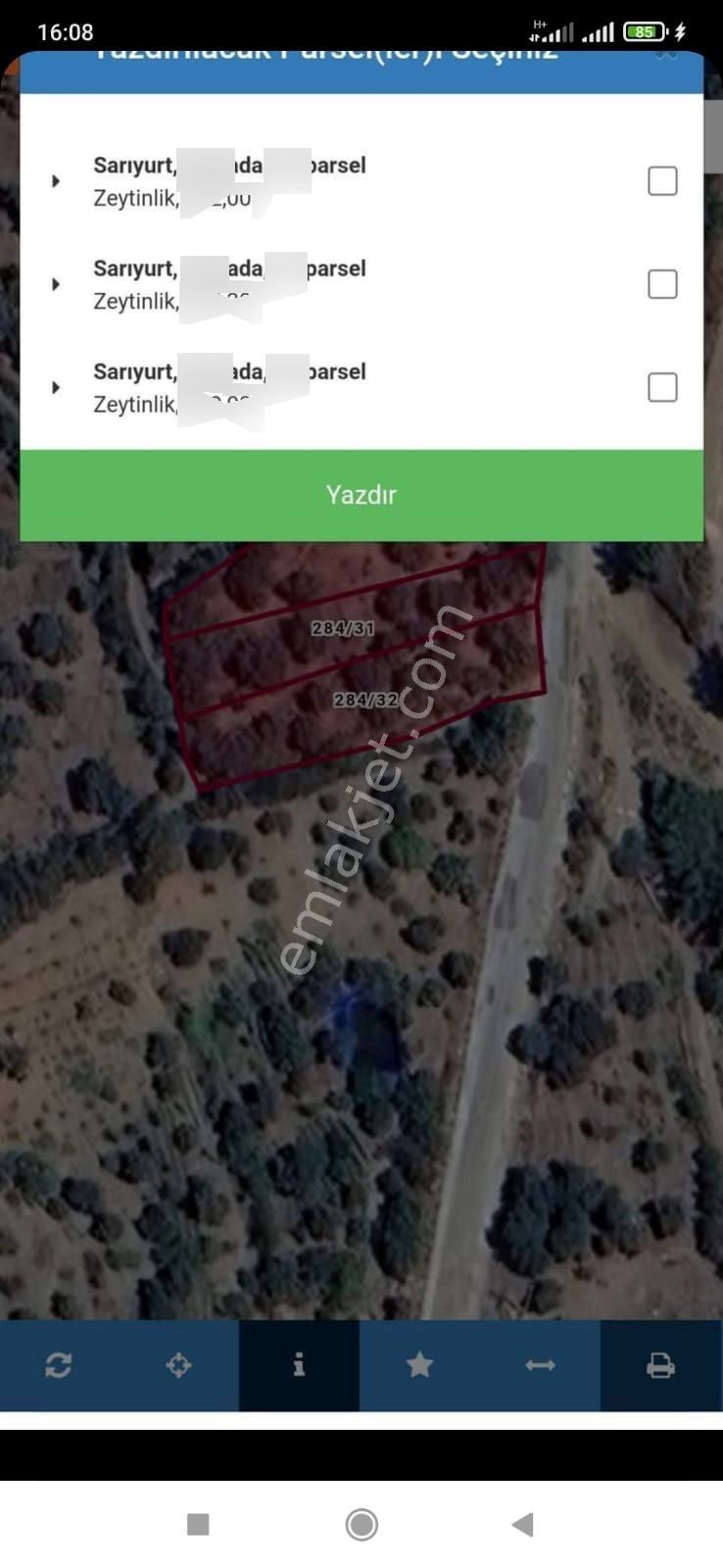 Bayındır Sarıyurt Mevkiinde Yol Kenarında Zeytinlik