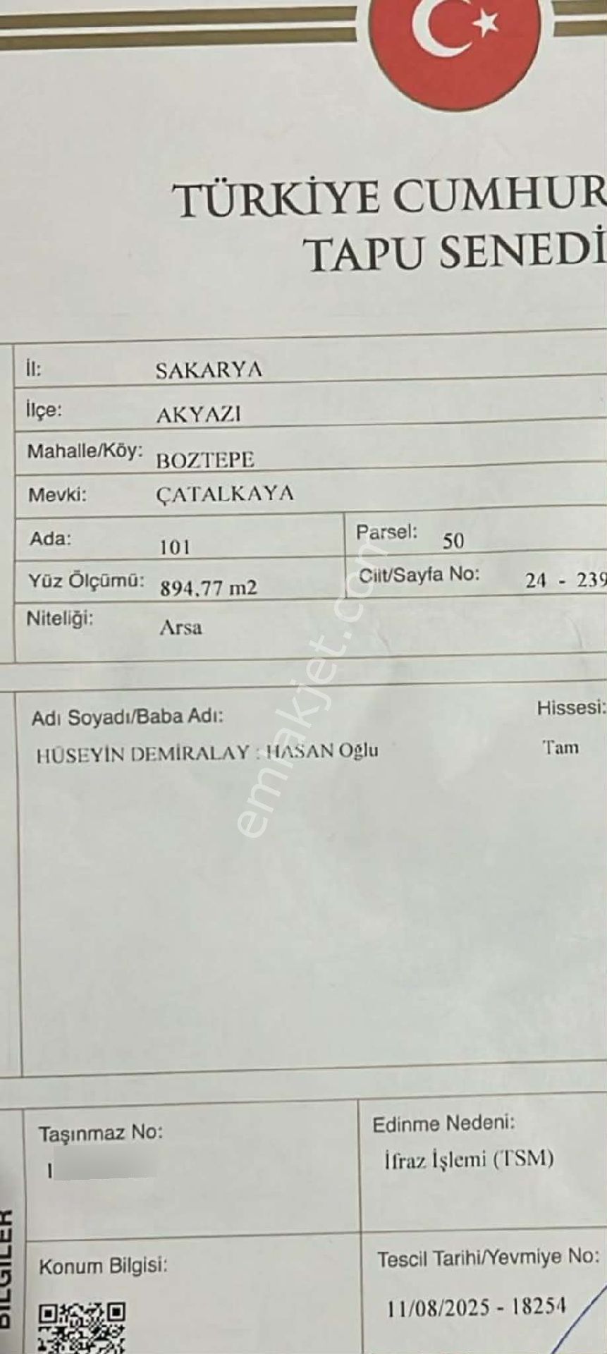 Yön Group Gayrimenkulden Boztepede Acil Satılık Köy İmarlı Arsa - Görsel 2
