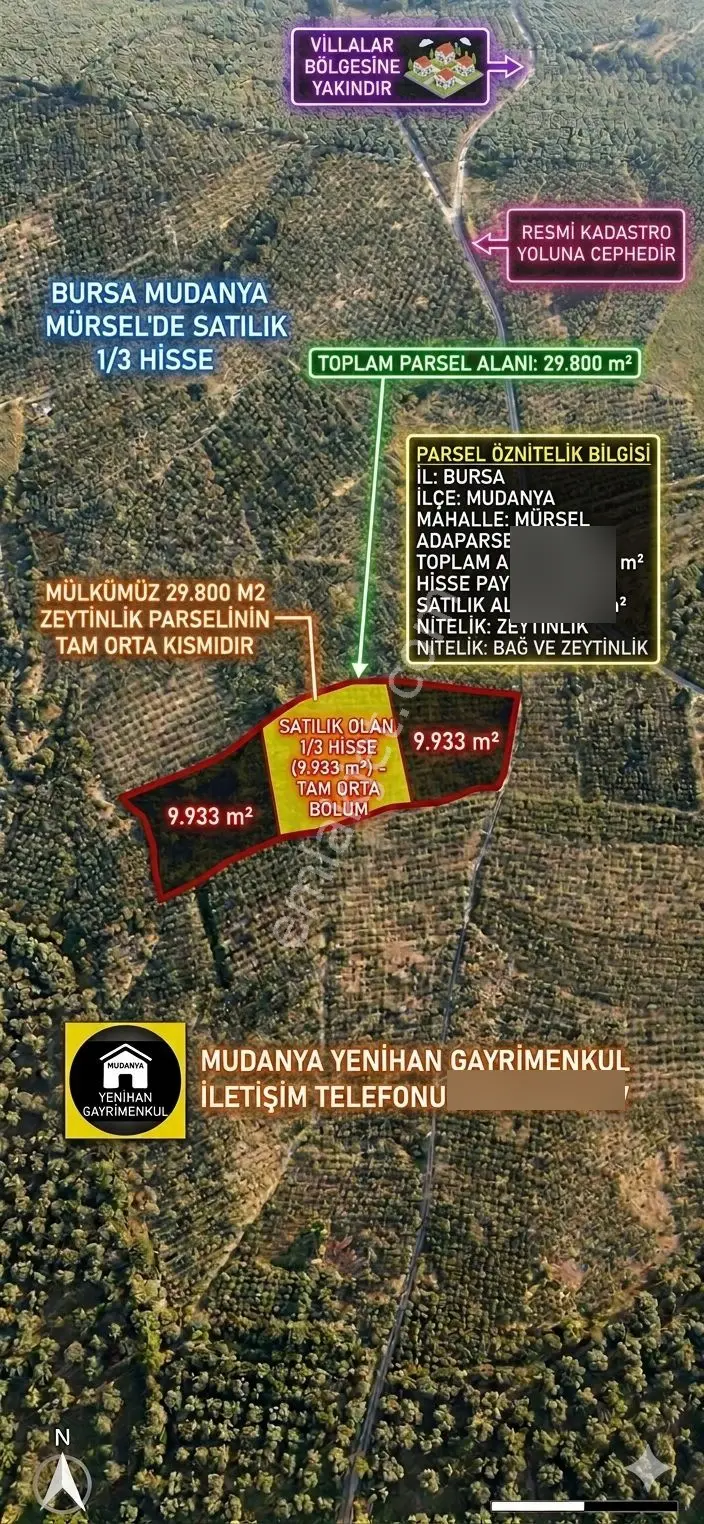 Mudanya Mürsel'de Fırsat 1/3 Hisse