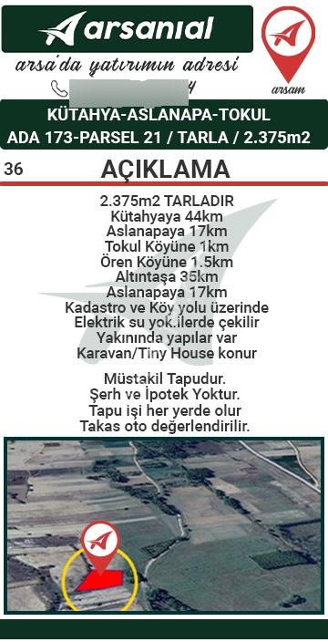 Kütahya-aslanapa-tokul-satılık-2375m2tarla - Görsel 2