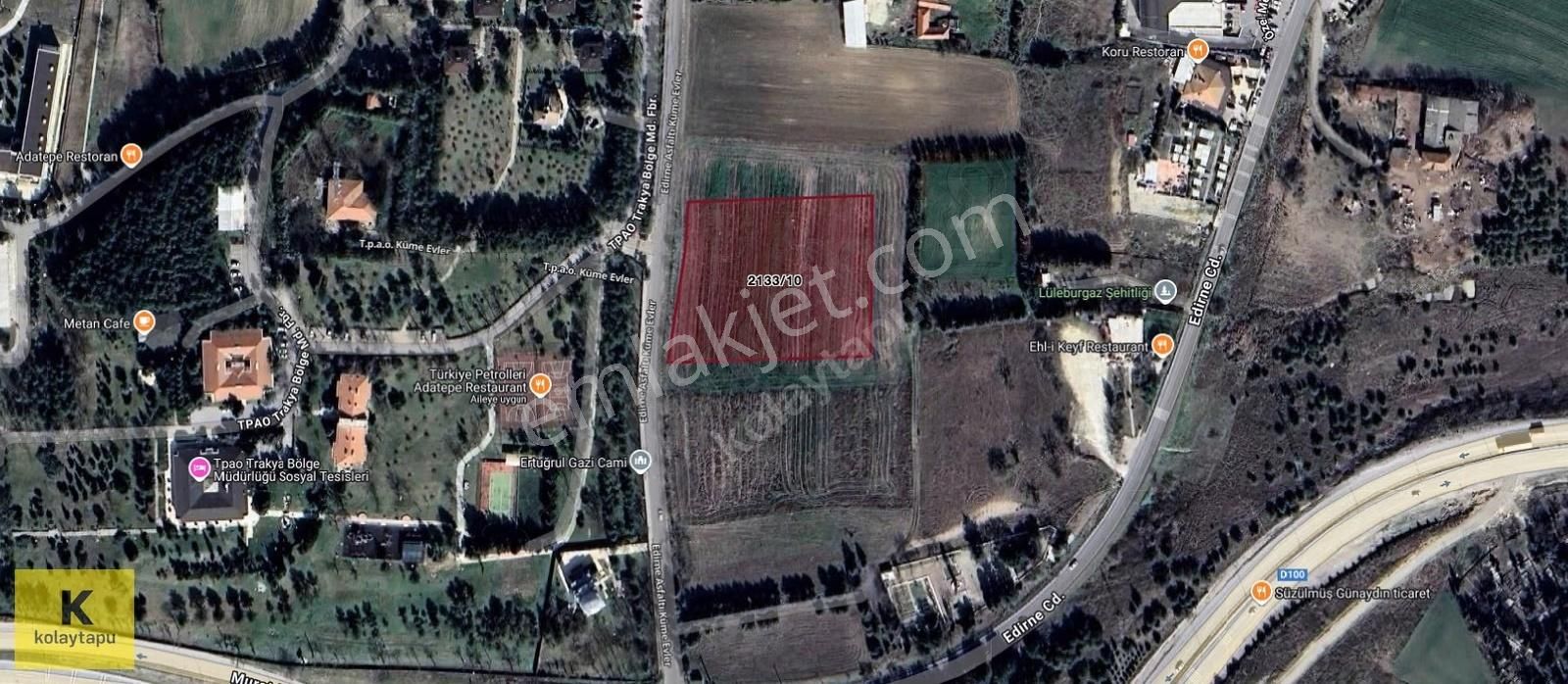 Kolaytapu Lüleburgaz Edirne Bayırı Ticari İmarlı Satılık Arsa - Görsel 26