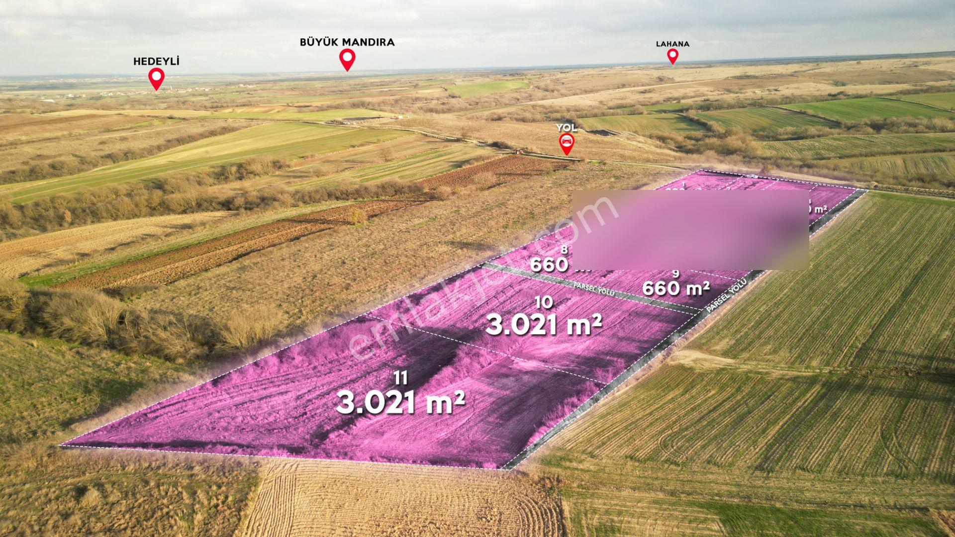 Tekirdağ Hayrabolu Hedeyli'de 660 M²/3.021 M² Satılık Tarla