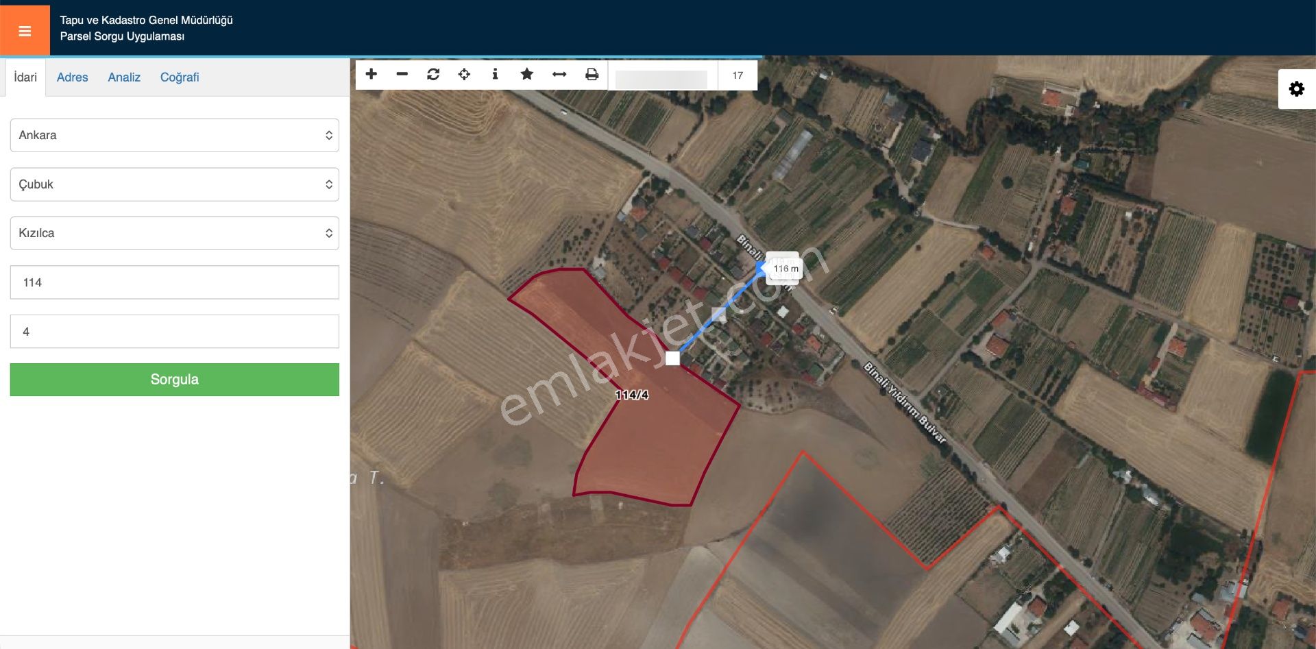 Çubuk Kızılca Da Satılık Tarla 665m2 Yola Yakın Yatırımlık