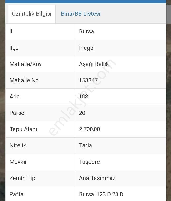 Bursa İnegöl Aşağıbalık Köyünde 2.700m2 Satılık Tarla - Görsel 2