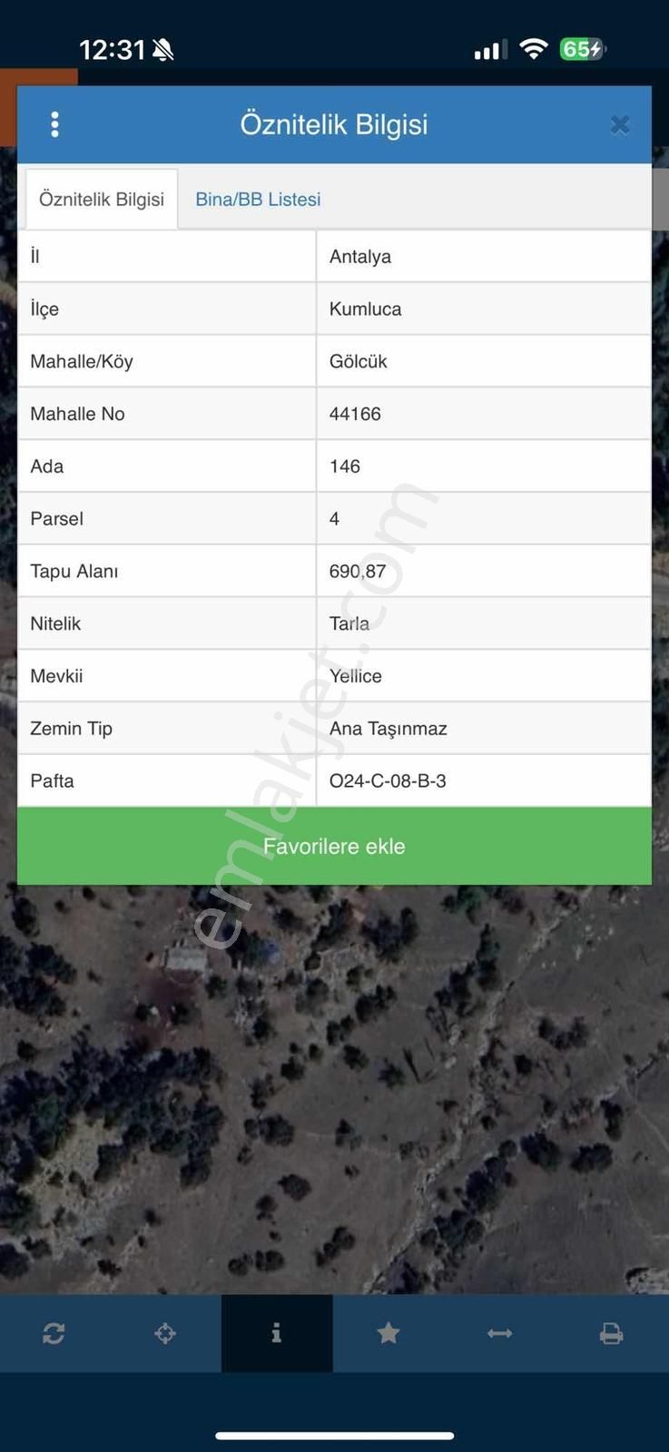 Kumluca Gölcük Mah. Kadastro Yolu Olan 690m2 Satılık Tarla