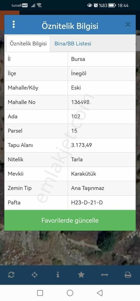 Bursa İnegöl Eski Köy Mah 3.173.49m2içinde Konteyner Su Var Ev Takaslı Satılık Tarla - Görsel 2