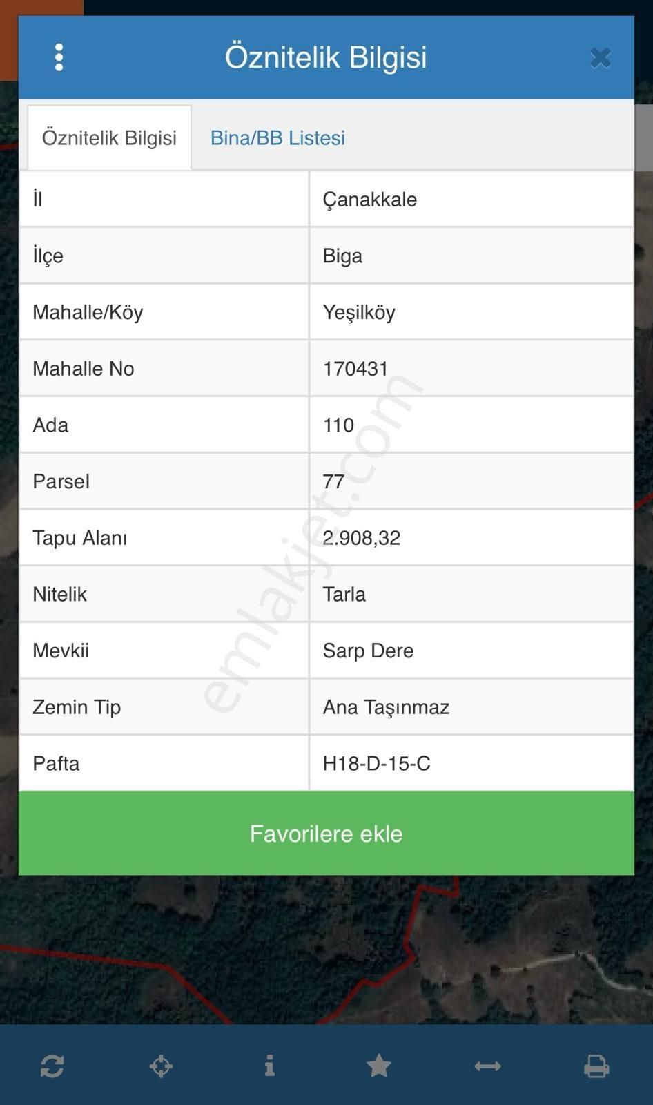 Beynilden Çanakkale Biga Yeşilköy'de 2.908 M2 Satılık Tarla