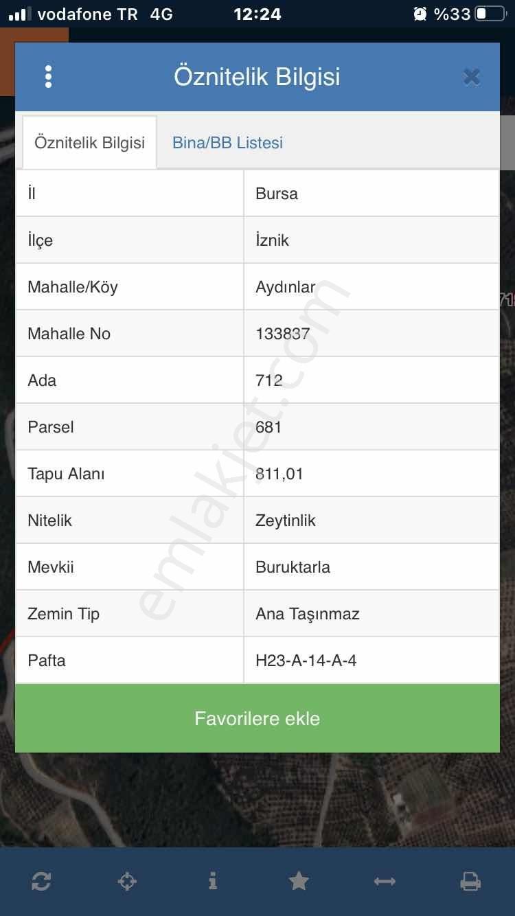 Beynil'den İznik Aydınlar'da 811 M2 Tarla