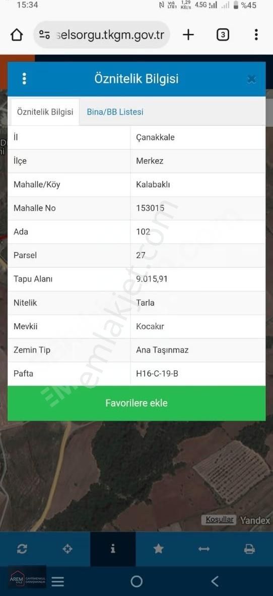 Çanakkale Kalabalıklı Da Yatırımlık Koop. Hissesi - Görsel 2
