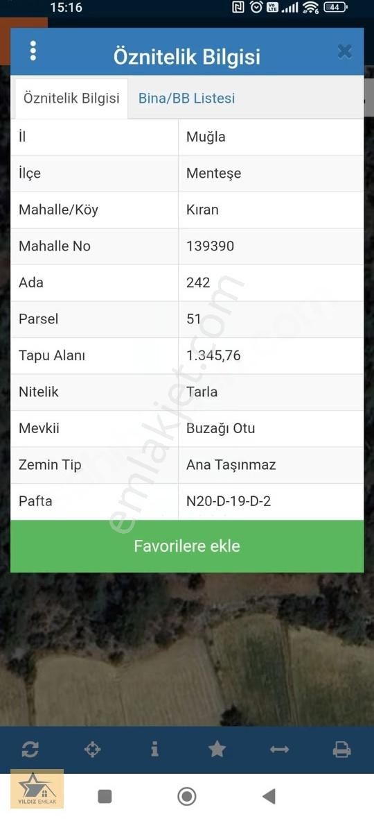 Muğla Kıran Mah. Satılık 1345m2 Tarla - Görsel 9