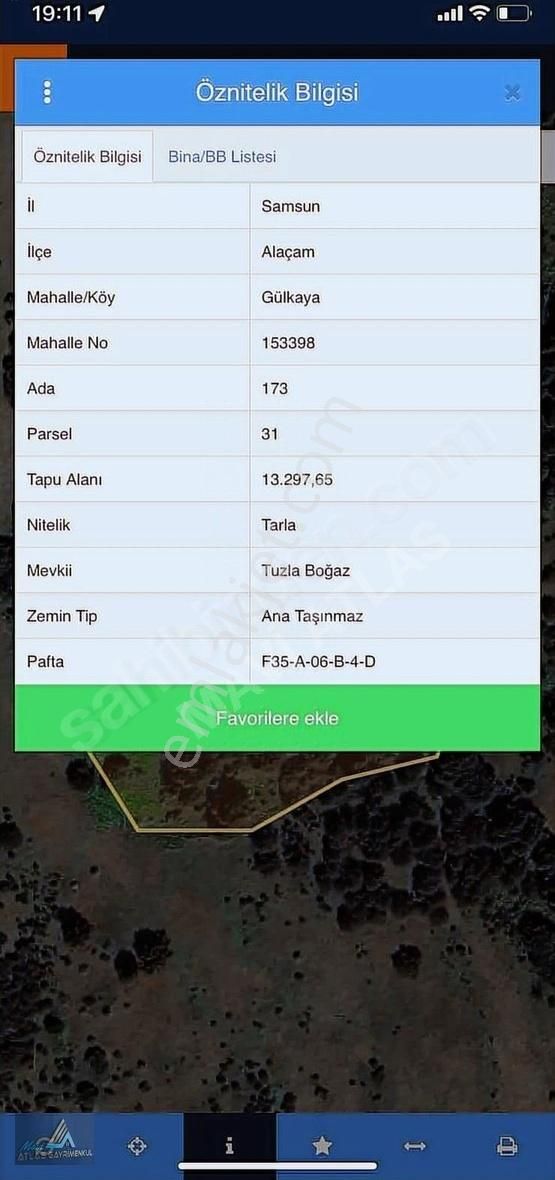 Mavi Atlas'tan Samsun Alaçam Gülkaya'da 13 300 M Satılık Tarla - Görsel 2