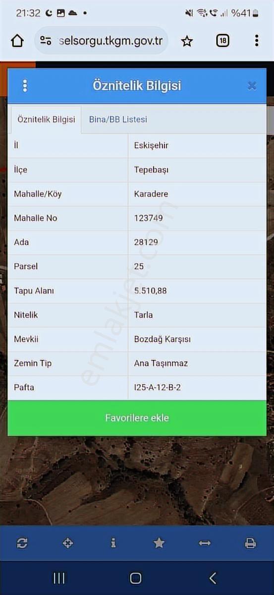 Karadere Hobı Bahcelerı Arasında Yola Sıfır Satılık 5500m2 Tarla