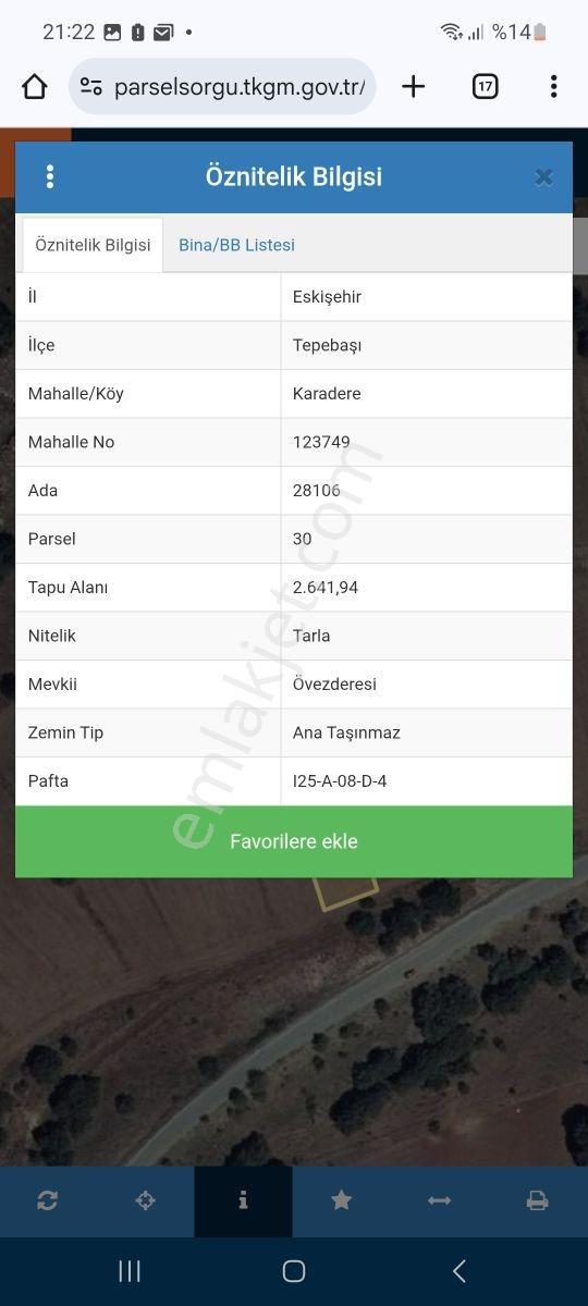 Eskişehir Karadere'de Yatırımlık İki Parsel Tarla Toplam 11100m2 - Görsel 4