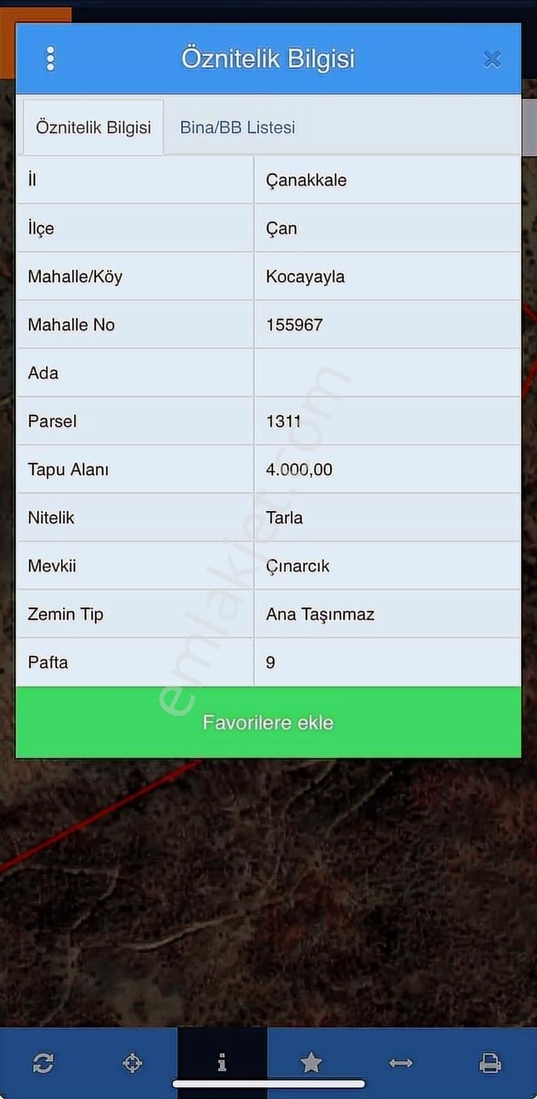 Çanakkale Çan Kocayayla 4.000 M2 Tek Tapu Arazi - Görsel 3