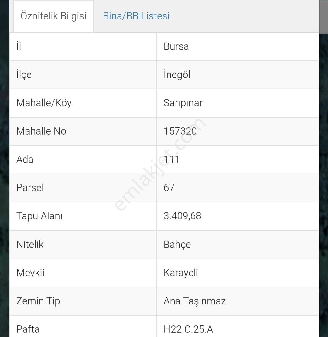 Bursa İnegöl Sarıpınar Mah3.409.68m2 Takassız Köye Yakın Satılık Bahçe - Görsel 2