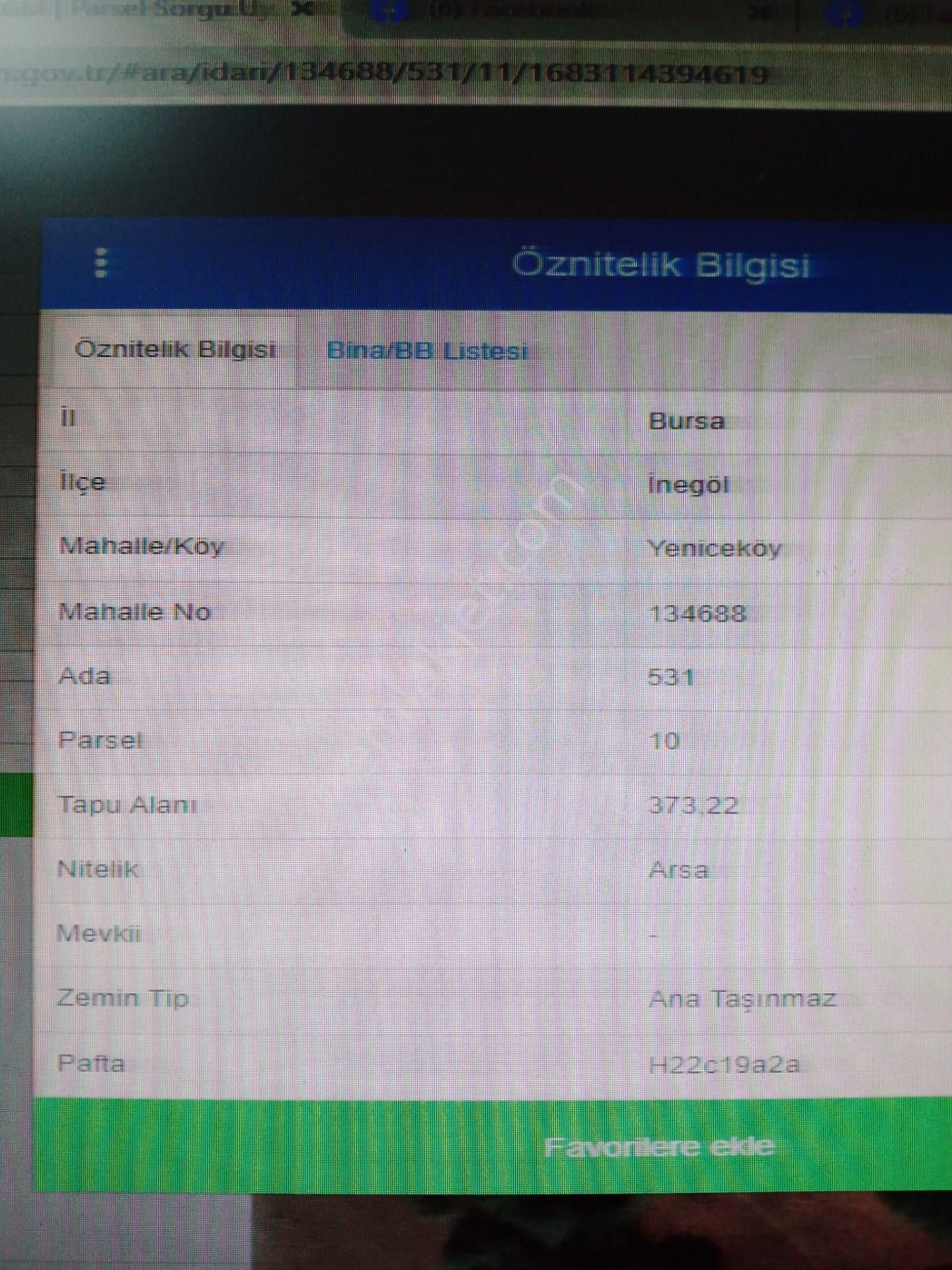 Bursa İnegöl Yenice Köy Mah 3ayrı Parsel Para İle Alınırsa 14.000.000.takas 4 Daire Satılık Arsa - Görsel 4