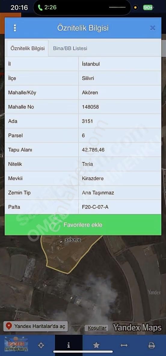 İstanbul Silivri Akören Kaçırılmayacak 1284m2 Satılık Arsa - Görsel 6