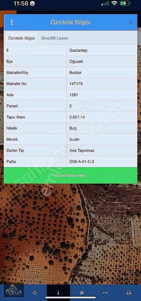 Vega Gayrimenkulden Oğuzelinde Bağevlik Kaçmaz Arazi