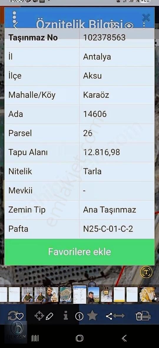 Aksu Karaözde Satılık Tarla