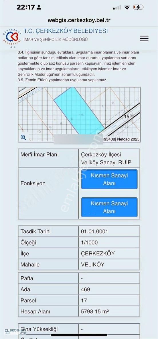Veliköy Osb Bitişiği 5798m2 İmarlı Satılık Arsa Fiyat Kısa Süre - Görsel 6