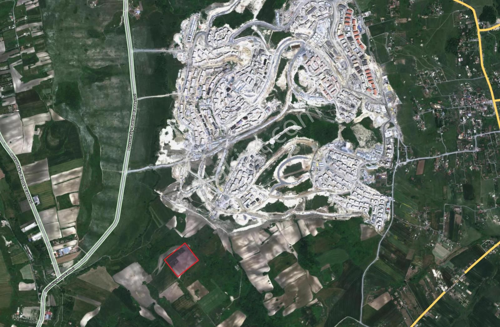 Atahandan Dursunköy Kanal Planları İçinde Tepe Konumda Hisseli Tarla 275 Metre