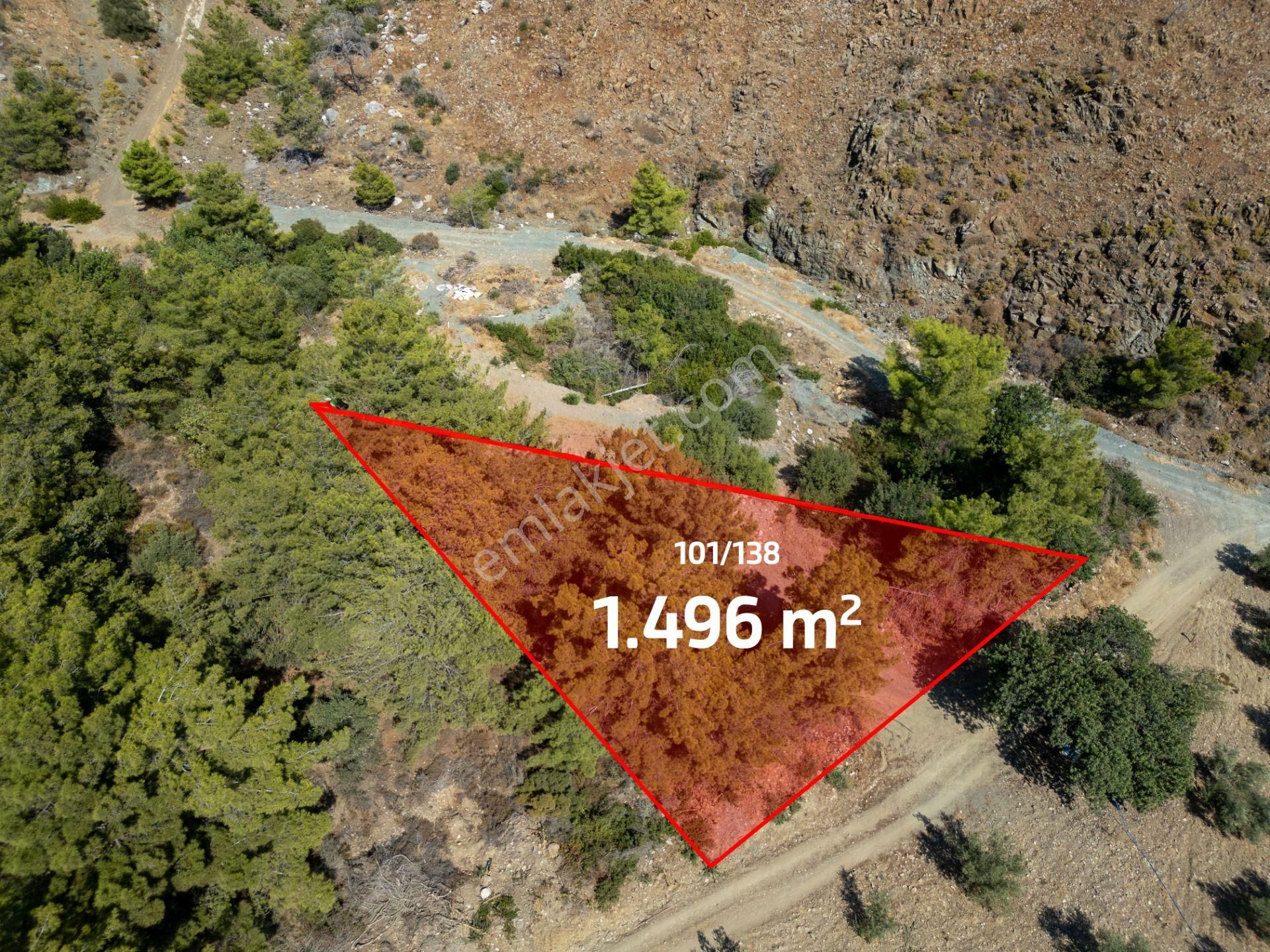 Datça Mesudiye Kızılbük Koyunda Satılık Denize 600m 1.496m2 Arazi - Görsel 3