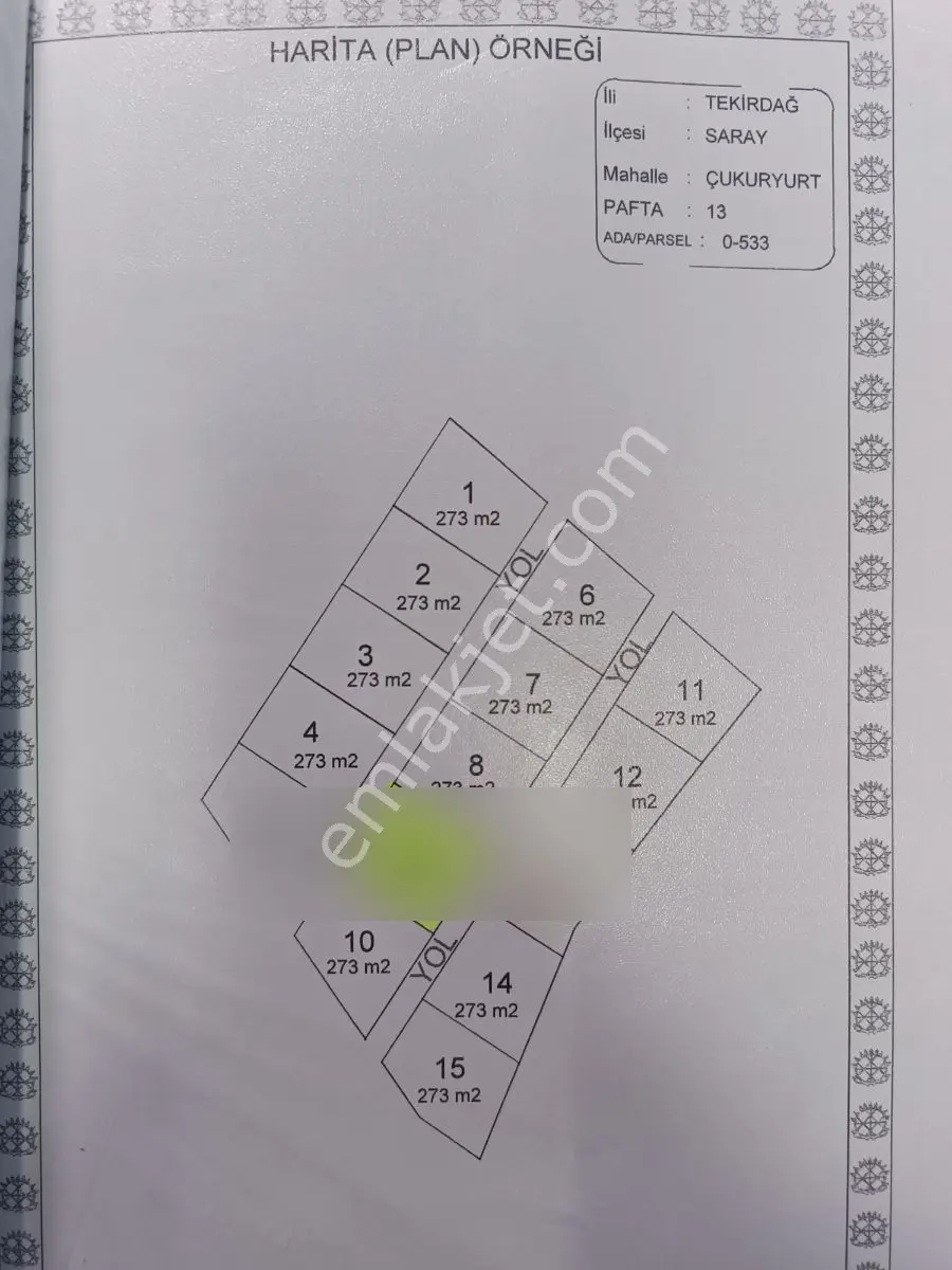 Çukuryurt Yeşilçeşme Mevkinde Satılık 273 M2 Tarla - Görsel 17