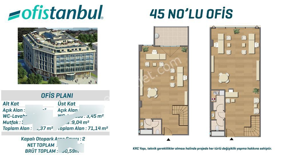 Maltepe Ofistanbul Plaza Kdv'li 198m2 Kiralık 2+2 İskanlı Dubleks Ofis - Görsel 3