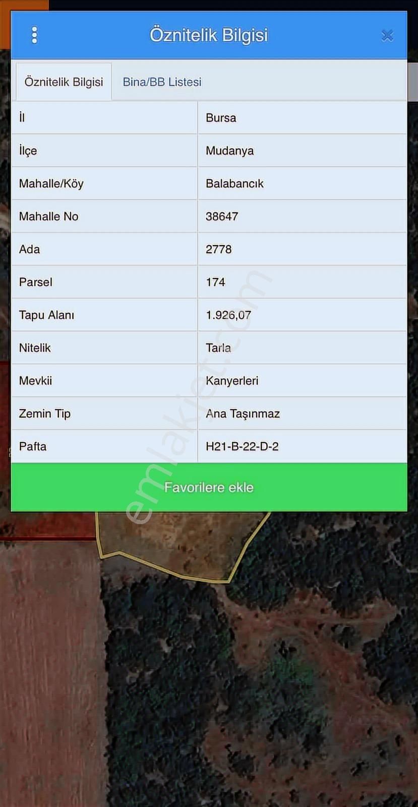 Mudanya Balabancık'da Doğanın İçinde Yaşam Sunan Satılık Tarla