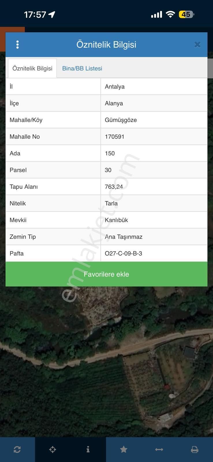 Alanya Gümüşgöze Mah Çaya 60 Metremesafede 763 M2 Satılık Tarla - Görsel 2