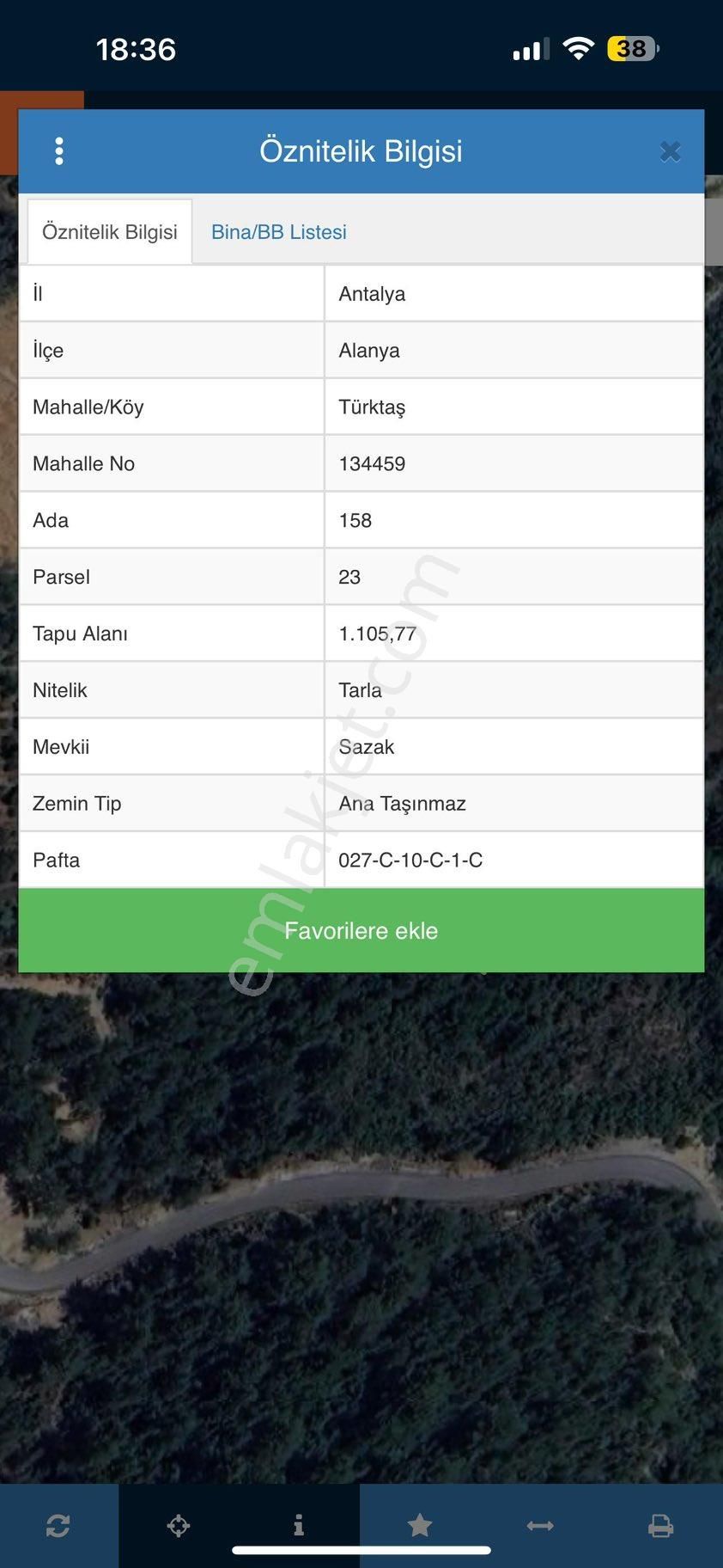 Aalanya Türktaş Mah. 1.105 M2 Satılık Tarla