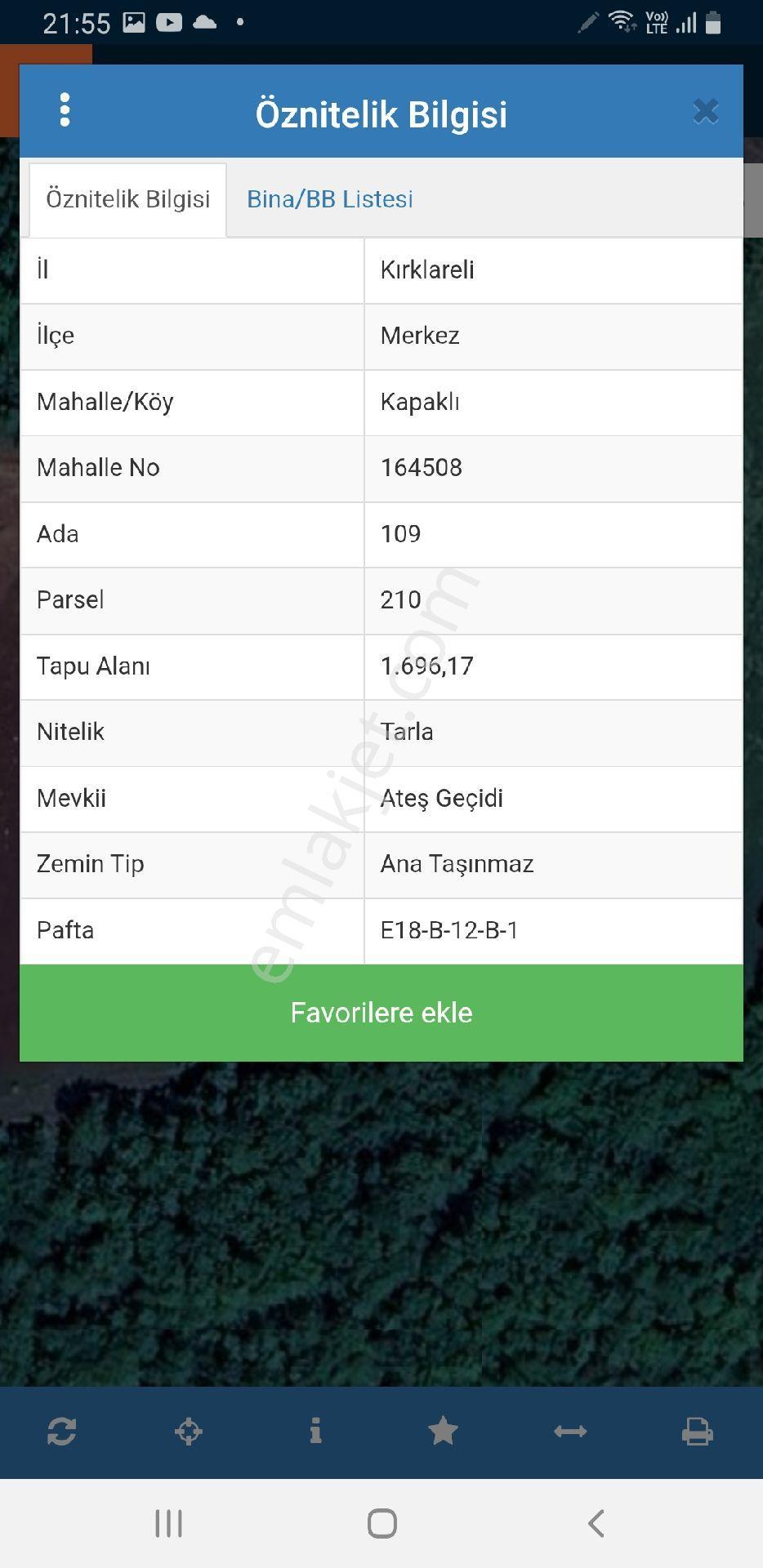 Kırklareli Merkez Kapaklı Köyünde 1700m2 Satılık Tarla