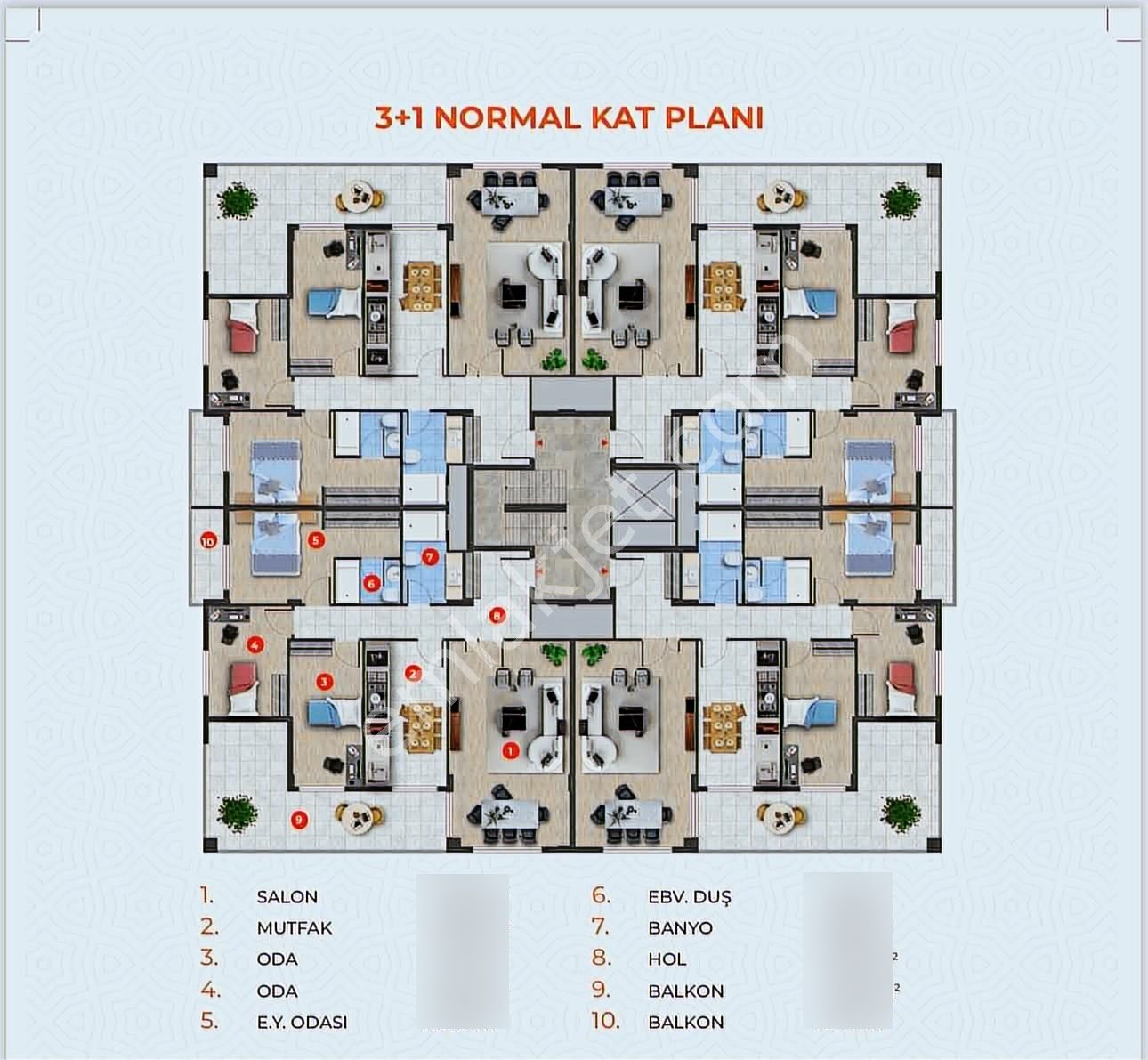 G A'dan Karnur İnşaat Yıldızhan Projesinden Lüx 3+1 Daireler - Görsel 2
