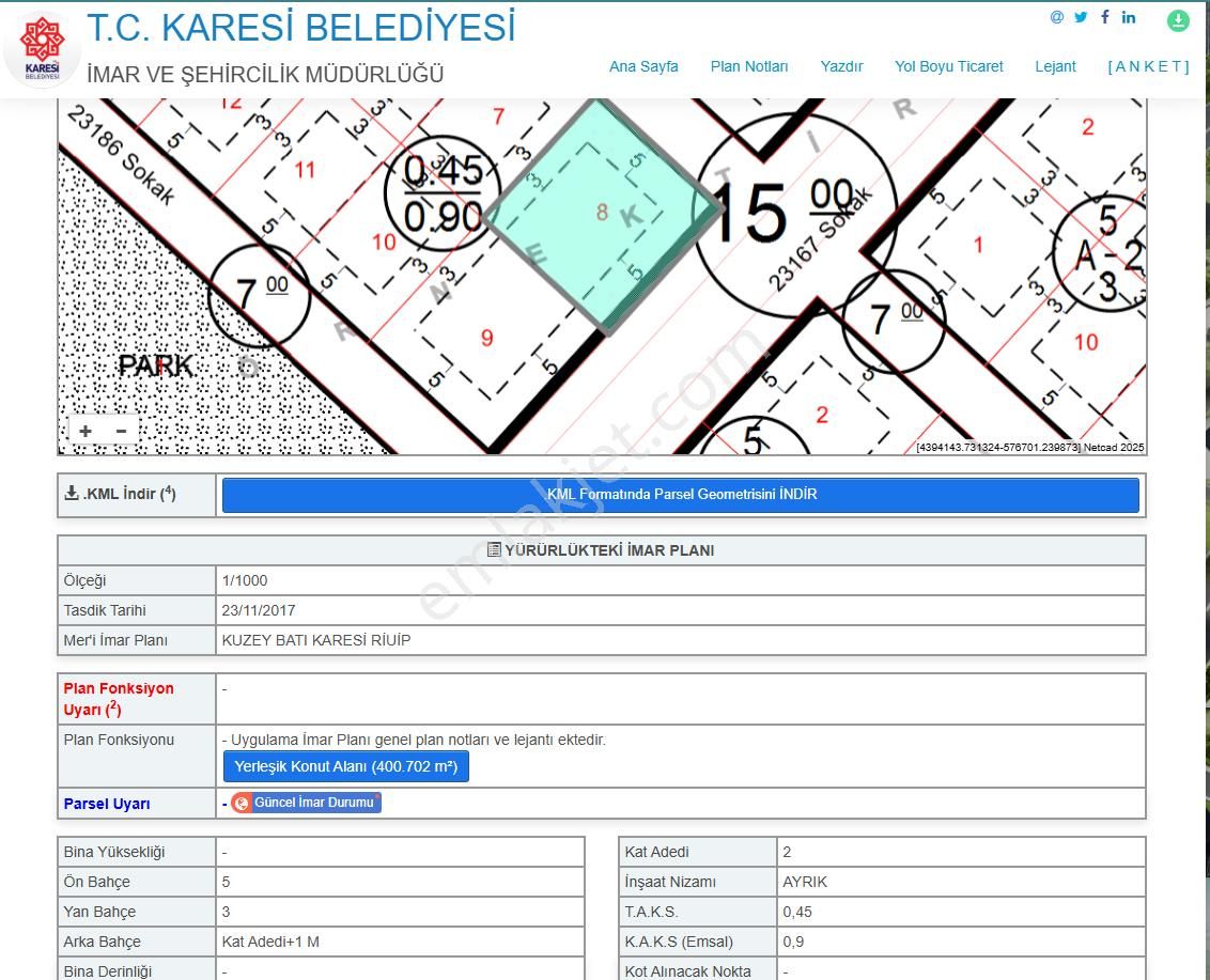 El/ya'dan Toygar Mah. Köşe Parsel 400 M2 6 Adet 2+1 / 3+1e Uygun - Görsel 17