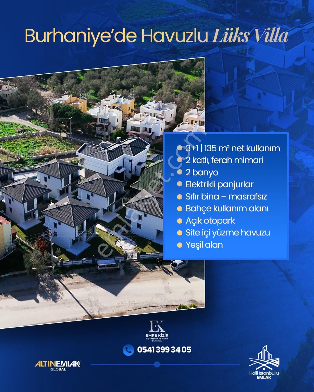 Burhaniye Pelitköyde Site İçi | Sıfır | Havuzlu 3+1 Lüks Villa