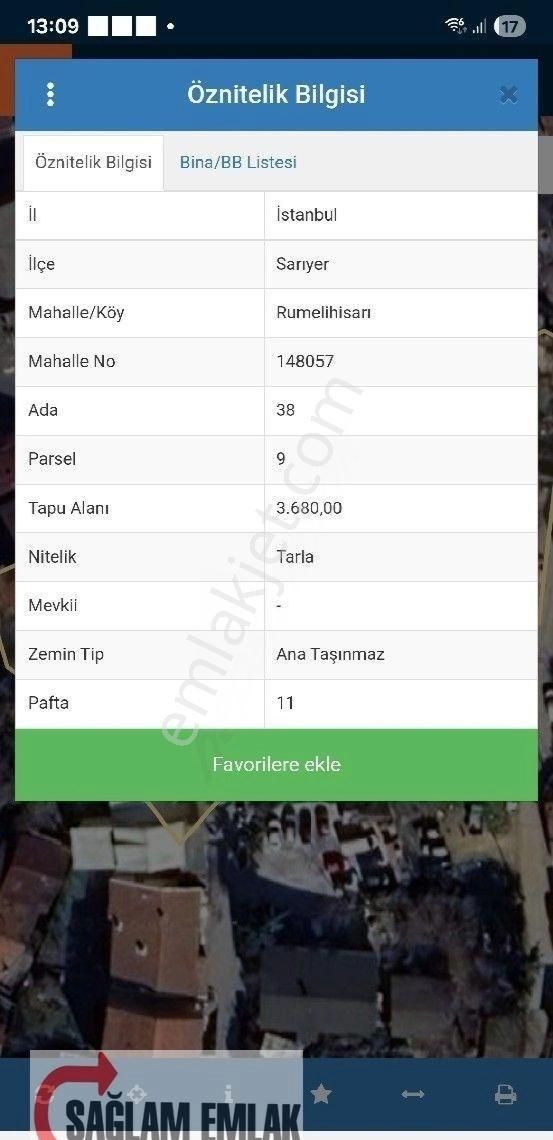 Sarıyer Rumelıhısarı' Nda Yatırımlık Satılık 270 M² Tarla - Görsel 2
