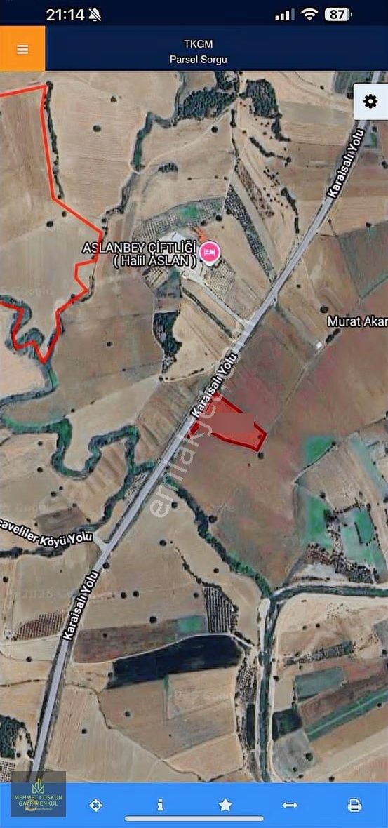 Asfalt Yol Kenarında Tek Tapu 8.400m2 Satılık Kupon Tarla