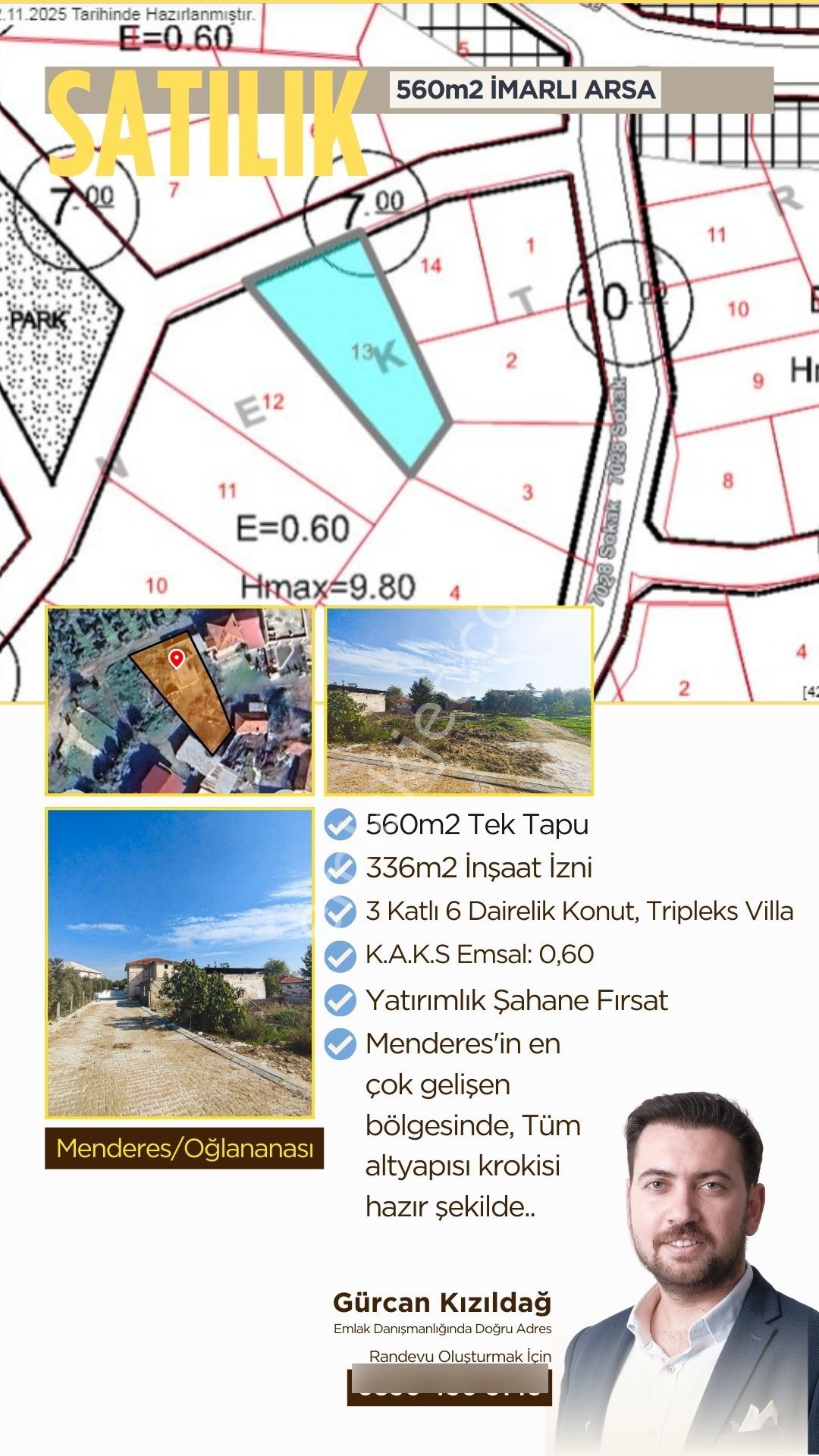 6 Dairelik 3 Kat İmarlı "560m2" Arsa - Görsel 6