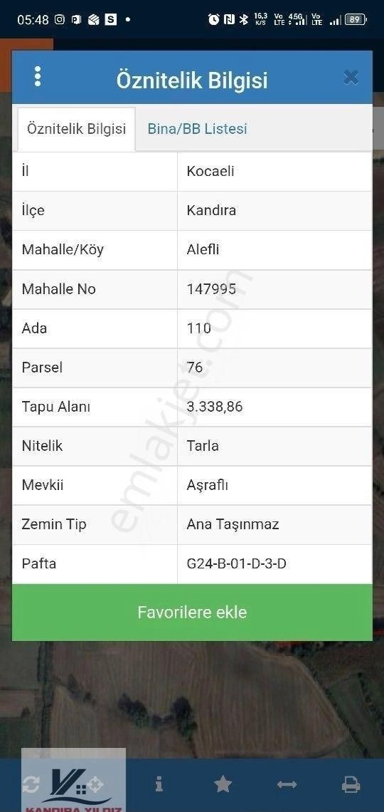 Kandıra Alefli'de Köye 900 Metre Mesafede Yola 1parsel 50 Metre 1560 M2 0.05 İmarlı Müstakil Tapulu - Görsel 5